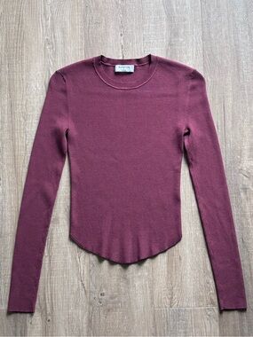 Babaton Tisch Longsleeve Top in Burgundy